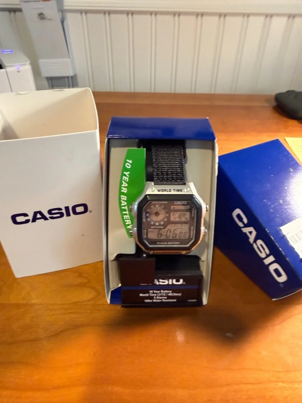 Casio AE 1200 WHD Silver and Black Digital World Time Watch aftermarket strap - Picture 8 of 9